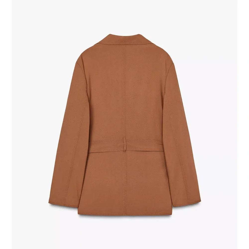 ZARA BLOGGERS FAV BELTED OVERSIZED BLAZER - Picture 3 of 5